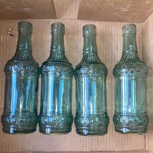 glass vase green color bundle of 4